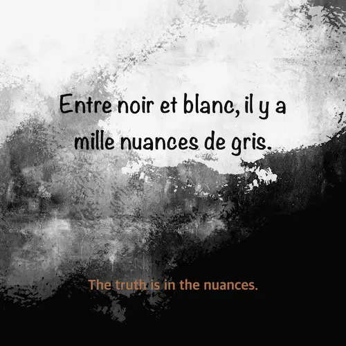 “Citation entre noir et blanc, il y a mille nuances de gris – inspiration et guidance oracle.”